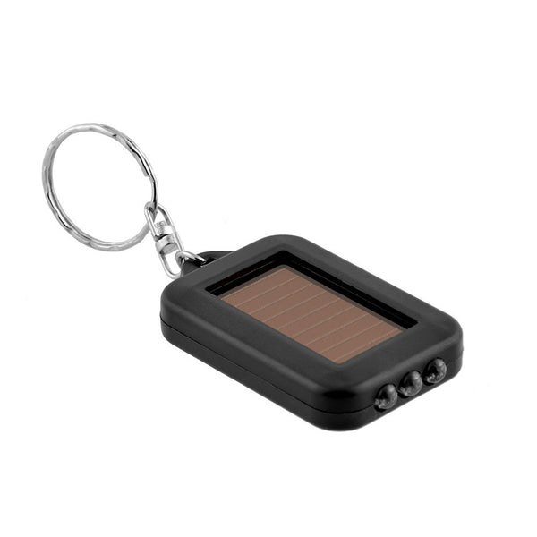 Flashlight Mini Portable Solar Power 3LED Light Keychain